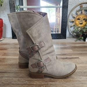 Taupe Suede Blowfish Boots